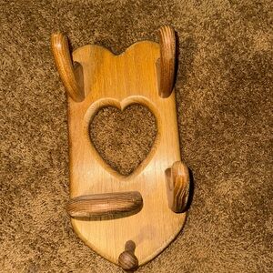 Heart-Shaped Wooden Hair tool holder